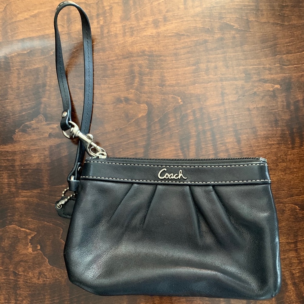 Coach Wristlet, black 6” x 4”